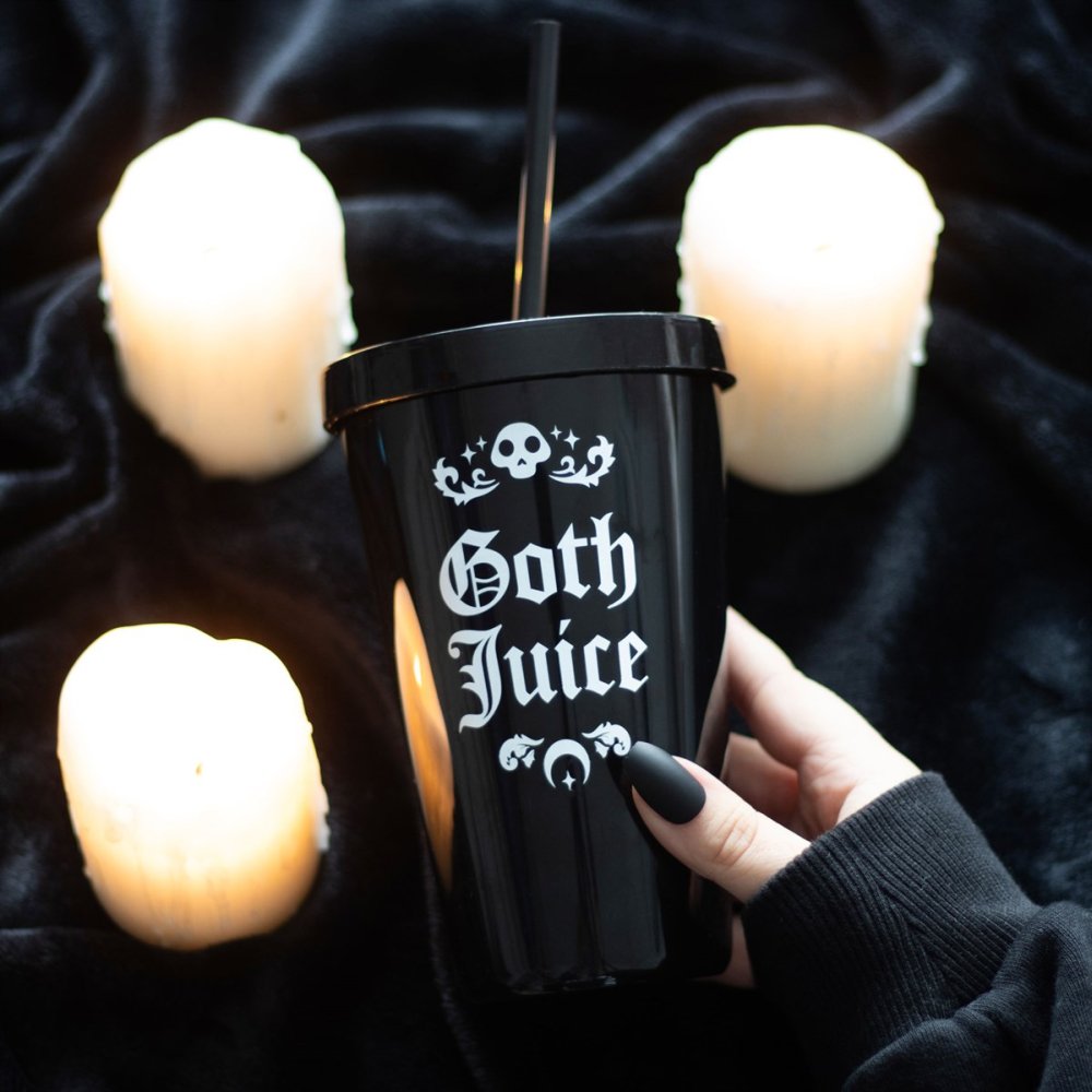 Something Different - Goth Juice Plastic Tumbler with Straw Tasse de voyage - Noir